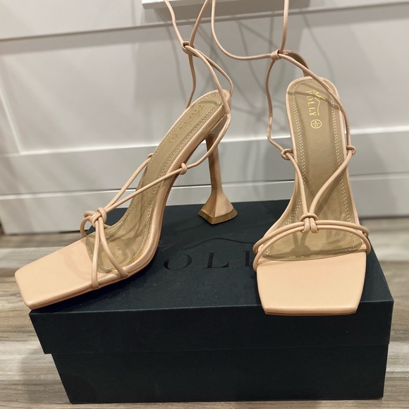 Oh Polly “Lace it up” Strappy lace up heel - Nude - Picture 5 of 9